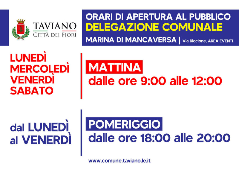Immagine: ORARI DELEGAZIONE MARINA DI MANCAVERSA 2026